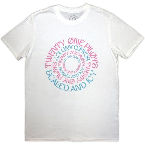 Rockoff Trade Twenty One Pilots T Shirt Scaled and ICY Circular Band Logo Officiel Homme Blanc