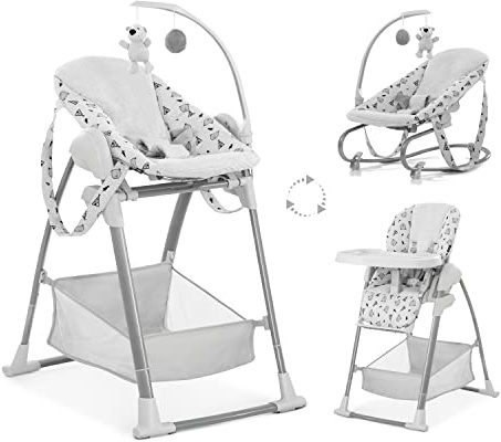 Hauck Sit N Relax Hochstuhl 3 in 1, Nordic Grey – kompakt zusammenklappbar, leicht, stufenlos verstellbar, ab der Geburt – 15 kg