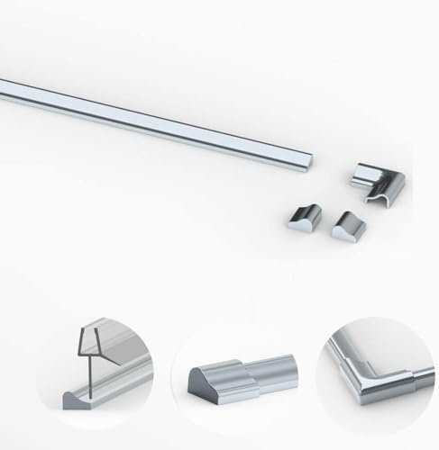 Dusche Aluminium Schwallschutzleiste 95 cm für die untere Duschdichtung Duschwand Ersatzdichtung Badewanne Wasserabweiser Duschkabine duschdichtung Schwallschutz Chrom
