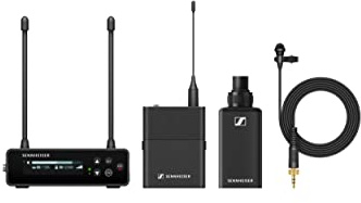 Sennheiser EW-DP ENG SET (U1/5) Portable Digital UHF Wireless Microphone System with EK Receiver, SK Bodypack Transmitter and ME2 Omnidirectional Lav Mic - Black (700046)