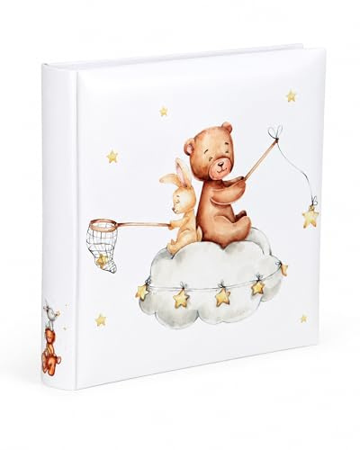 Cat & Bears Fotoalbum 30x30 cm 100 weiße Seiten Baby Kinder Foto Album Fotobuch: Farbe: Bear & Hase