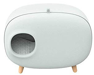 Lettiera per Gatti Autopulente Automatica, Toilette per Gatti Super Grande Semi-Chiusa, Lettiera per Gatti Antispruzzo A Deodorante,Blu