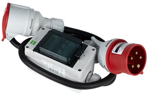 2312005/S 0,5m CEE Starkstrom Adapter 32A auf 16A mit 3 Sicherungen je 16 A