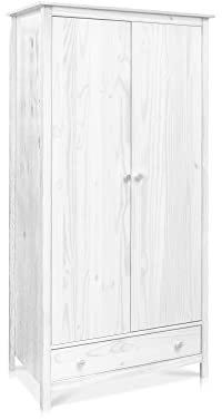 moebel-eins TOBINO Kleiderschrank, Material Massivholz, Kiefer