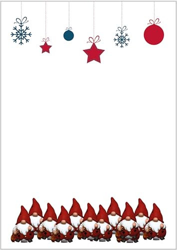 Briefpapier Wichtel DIN A4 - Papier Weihnachten - 20 Blatt - Motiv Nr. 020 | 80g/m²