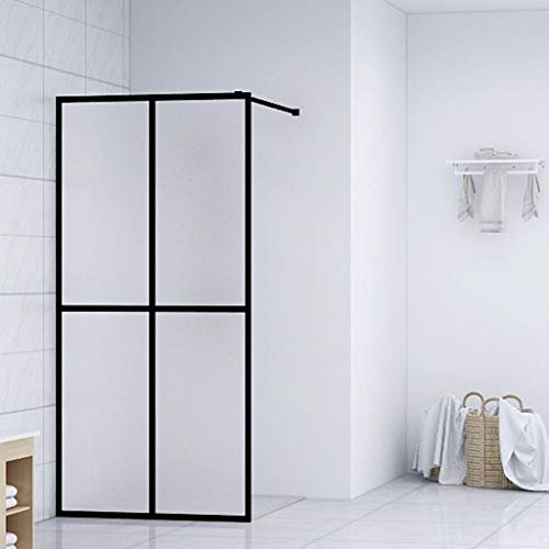 Camerina Duschwand für Walk-in Dusche Mattes Sicherheitsglas 100x195 cm Duschabtrennung Bodengleiche Dusche