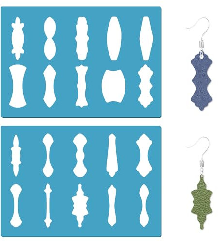 GORGECRAFT 2 Style Réutilisable Acrylique Boucles D'Oreilles Faisant Modèle Fantaisie Bails Pochoirs de Coupe en Cuir Modèles de Forme de Bijoux pour la Fabrication de Boucles D'Oreilles 13x9cm