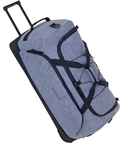 Elephant Reisetrolley Cruiser Travel Trolley 13031 Hellgrau Schwarz | Koffer Weichgepäck Reisetasche Reise Urlaub 100-135 Liter Dehnfalte Schuhfach Seitenfach Flach verstaubar