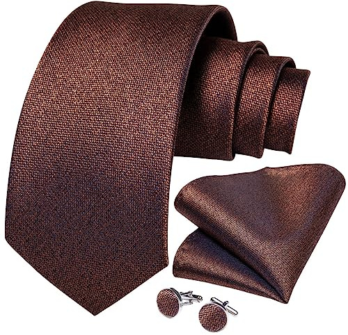 Wvapzxx Herren-Krawatten-Set aus fester Seide, Polyester, Taschentuch, Manschettenknöpfe, Hochzeit, Party, Zubehör, SR-7136, Einheitsgröße