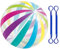 ZGDEIWGF Ballon de Plage rayé coloré 1 pièce et Corde à Ressort Gonflable 2 pièces, Ballon de Plage Gonflable, Fournitures de Piscine