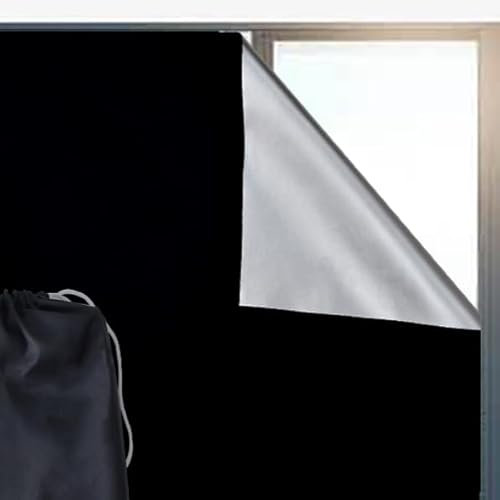 Fenster Verdunkelung,Zuschneidbar Ohne Bohren Verdunkelungsrollo Reise-Verdunkelungsvorhänge,für Dachfenster verdunkelung und Sonnenschutz Fenster innen,Schwarz (145 x 100 cm)