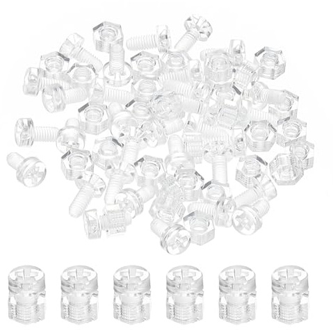 PATIKIL 30Set Kit M3x6mm Viti Testa Tonda e Dadi Esagonale Trasparente | Viti Phillips, Isolante, in Plastica Pc, Acrilico, per Accessori Macchine, Elettronica