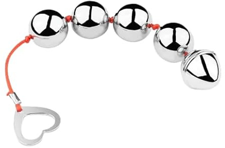 Analkugeln Anal Kette 5 Kugeln Edelstahl 30mm für Männer Frauen Anfänger | 5 Edelstahl-Kugeln auf einer Kette. 30mm Durchmesser. Ideal für Prostatamassage & Dehnung. Für Anfänger Männer & Frauen.
