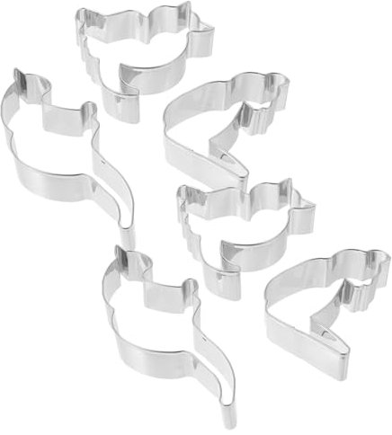 LALADEFIEE 6pcs Cat Shaped Cookie Cutters Stainless Steel Baking Molds for Unique Cat Cookies Biscuits Fondant Crafts for Home Baking Parties