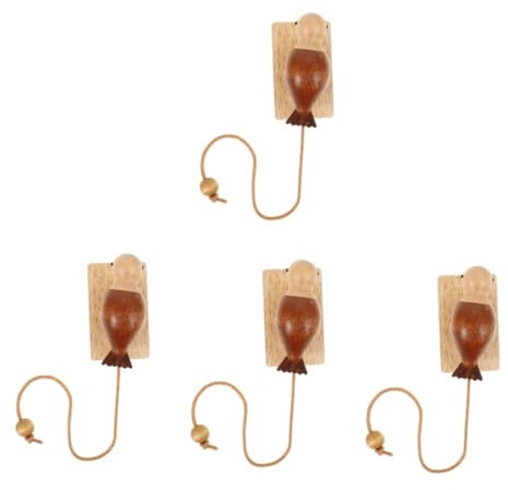 Garneck 4pcs Unique Vintage Style Solid Woodpecker Door Bell Decorative Knocker for Doors