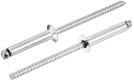 sourcing map 100Pcs 1/8 x 5/8 304 Stainless Steel Countersunk Blind Rivet, Open-End Type Blind Rivets for DIY, Sheet Metal, Automotive Repairs, Furniture, Boat, and Duct Work (Silver)