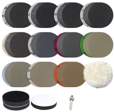 Disques abrasifs 3 pouces en carbure de silicium, 155 à 400 grains, papier de verre humide et sec à crochet et boucle for perceuse, meuleuse, outils rotatifs, 10000 pièces