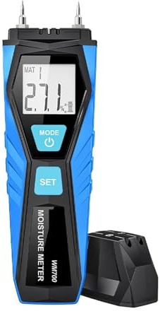 Feuchtigkeitstester, Holzfeuchtigkeitsmessgerät, Wandwassertester, genaues LCD-Digitales Feuchtigkeitsmessgerät, zwei Pins, Hygrometer, Beton, Zement, Ziegel, Detektor