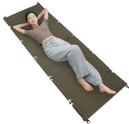 Ultra Leichtes Feldbett Campingbett Klappbett, Tragbar Kompakt, 192 x 70 x 17cm, Belastbarkeit bis 150kg, für Outdoor-Reisen, Basiscamp, Wandern, Bergsteigen, leichte Rucksackreisen (Armeegrün)