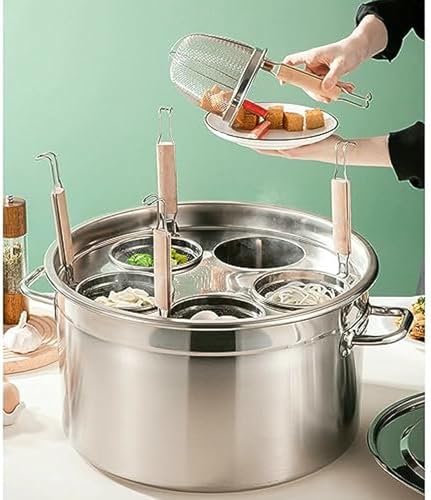 Pastentöpfe und Pastakorb, Set mit Einsätzen zum Kochen von 3/4/5 Pastatöpfen, Pastalöchern, Nudeln und Fleischbällchen aus Edelstahl (5 Löcher to)