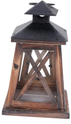 Cabilock Holz Kerzenhalterlaterne Sturmlaterne Anthrazitgrau Für Teelicht Dekorative Kerzenlaterne Für Tisch Theke Regal Eingangsbereich