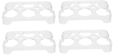 NUOBESTY Caja para Huevos de Plástico para Refrigerador 4 Piezas 6 Cavidades, Organizador Reutilizable para Almacenamiento de Huevos, Soporte Estable para Nevera y Cocina