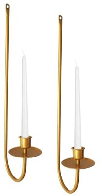 ZNTIHZ Wandkerzenständer Wandkerzenleuchter, hängender Kandelaber, Wandhalterung, Kerzenleuchter-Set, Hochzeitsdekoration, Bar, Party, Wohnzimmer-Dekoration Für Wohnzimmer(Yellow)