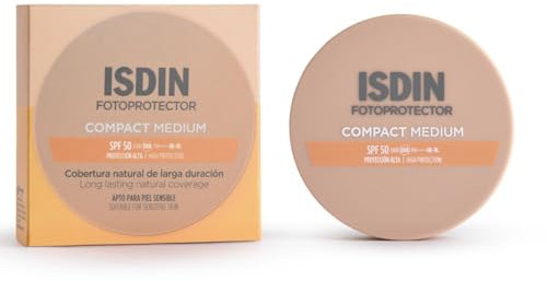ISDIN Compact Medium SPF 50 Protección Solar Facial con Color, Cubre Imperfecciones y Aporta un Tono Natural 10G