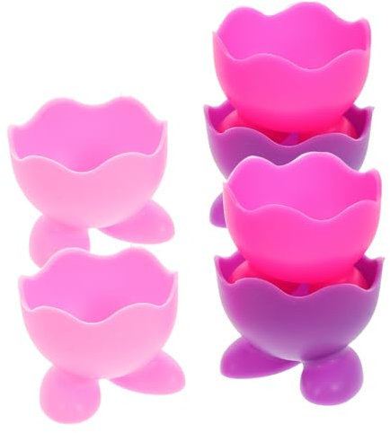 IWOWHERO 6 Pièces Support à Œufs Silicone de Coquetiers Colorés Organisateur de Roulement Compatible Vaisselle pour Matins Chargés