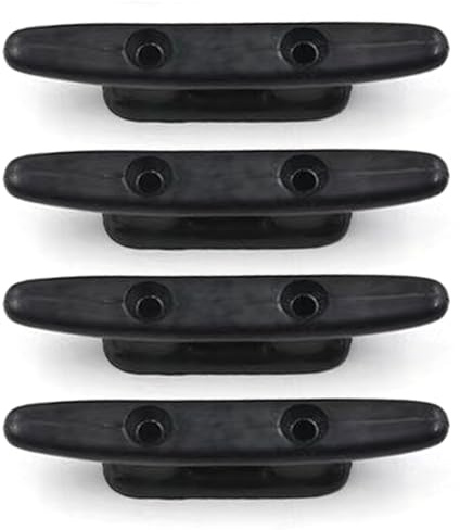 KinetiCore 4 Pack Nylon Closed Base Rope Cleats, Marine Grade Boat Mooring Cleats for Kayak, Canoe, Dinghy, Yacht & Small Boat Deck Accessories