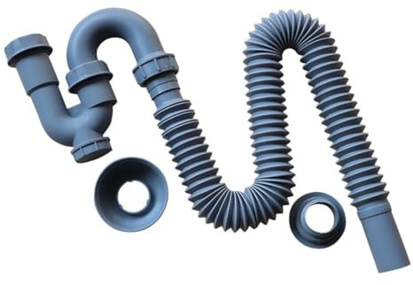 Tube d'extension de vidange d'évier en plastique pour lavabo, tuyau de vidange flexible, siphon pour évier, plastique, extensible (1,1 m)