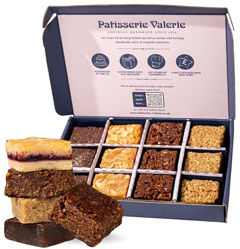 Patisserie Valerie Old School Treat Box - Classic British Traybake Gift | Cornflake Cake, Flapjack, Cherry Bakewell & Chocolate Concrete Cake
