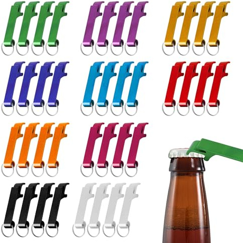 40 Stück Flaschenöffner Schlüsselanhänger, Aluminium schlüsselanhänger flaschenöffner, 10 Farben Vielseitigkeit flaschenöffner Tasche Bierflaschenöffner mit Metall Schlüsselanhänger für Bar Party