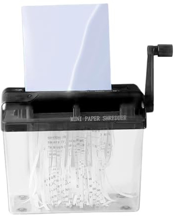 Manuale di carta Shredder | Desktop manovella Shredder strumento di taglio della carta | Macchina di taglio personale per aula ufficio casa carta di credito documenti e-mail note ricevute fatture