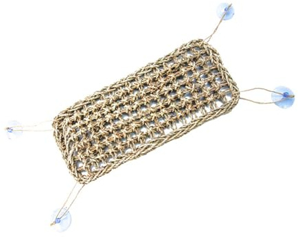 FANSHINUO Tumbona para reptiles y dragones barbudos, cómoda cama de paja tejida a mano con ventosa para reptiles