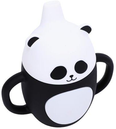 Xiuganpo Bottiglia D'acqua in Silicone per Bambini Cartoon Panda Tazza per Bere per Bambini, Tazza di Apprendimento per Carini per attività All'aperto, 4,7 X 3,1 X 5,5 Pollici