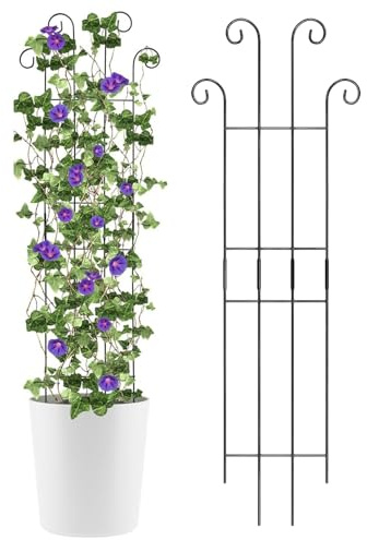 Enrejado para Plantas de Interior - Ayuda metálica para trepar 82x27 cm de Hierro | Enrejado para jardín de Plantas de Interior | Modular para Enredaderas Monstera, Rosas, Hiedra, clemátide,