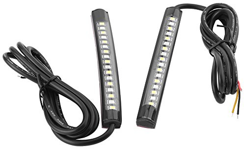 2 strisce di luci LED universali flessibili per auto, 12 V 17 SMD, luci di stop, indicatori di direzione e luci posteriori, per moto, bici, ATV, auto e