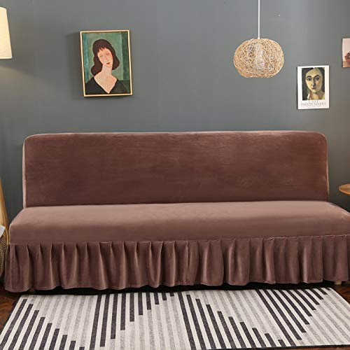 OKJK Armlose Sofabezug, Plüschverdickte Elastische Anti-Schmutz-Bezüge, Universelle Elastische Couchüberwurf Für Wohnzimmer-Sofa-Schutz (1,120-140CM)