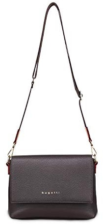 bugatti Ella Schultertasche für Damen, Frauen-Umhängetasche aus Kunstleder in braun