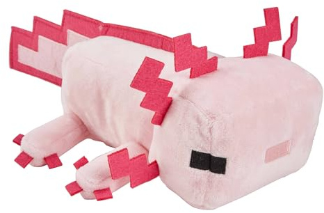 Mattel Minecraft - Axolotl, morbido peluche da 20 cm del personaggio del videogioco, design iconico e tessuti misti, tutti da collezionare, giocattolo per bambini, 3+ anni, HBT42