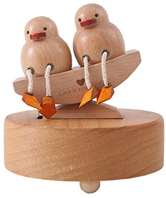 Jaeknxcg Holz Spieluhr Spieldose mit Musik Klassische Holz Handwerk für Geburtstags Weihnachten Home Dekoration Kleiner Vogel