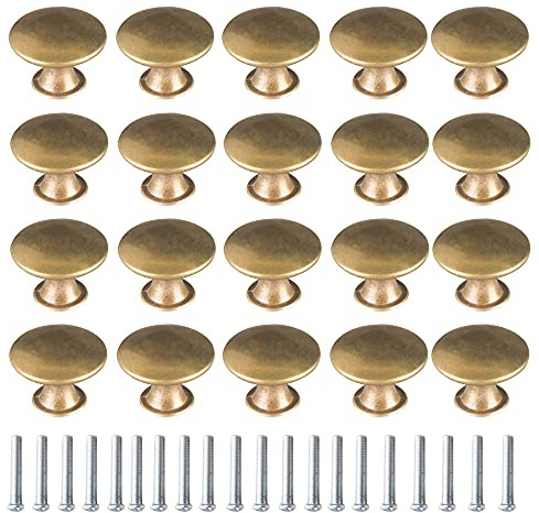 Gotetiso 20 Stück Türknäufe Messing Möbelgriff Vintage für Schublade Schrank Küche Schrank