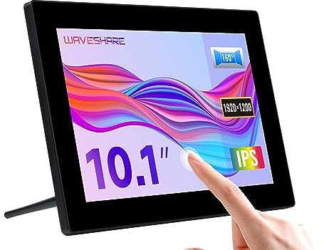 Waveshare 10.1inch HD Capacitive Touch Screen LCD (G) with 1920×1200 Resolution HDMI IPS Display, 10-Points Touch Fully Laminated Screen 160°Viewing Angle, Supports Raspberry Pi/Jetson Nano/PC