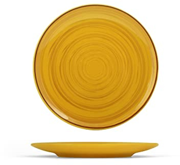H&H 1536303 Piatto Frutta Stoneware Coupe Papaya, 19 cm