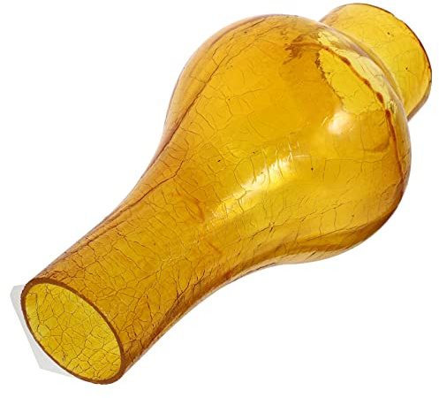 OSALADI Vintage Decor Glass Lamp Chimney, Chimney Transparent Glass Shade Replacement Oil Light Wall Lamp for Vintage and Antique Style Lights, Yellow