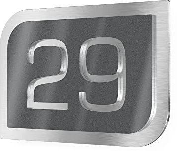 Graviers Design plaque numéro de maison – extérieur, 160x110 mm, anthracite métallisé, acier inox V2A, personnalisable