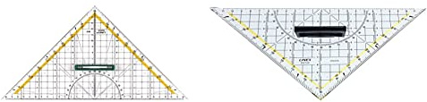 Linex Geodreieck aus Kunststoff, mit Griff, 30 cm, bruchsicher und transparent & Geodreieck, 16 cm