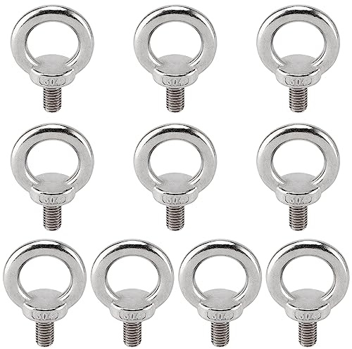 CHEUKYIU 10 Stück Ringschraube M8 Ösenschrauben, Augenschraube 304 Edelstahl, Mini Augbolzen Ring Runde, Ösen Hardware für Befestigen Sie hängende Ornamente, Blumentöpfe, Schaukelständer