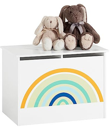 SoBuy KMB70-W Kinder Spielzeugtruhe Spielzeugkiste mit Deckel Aufbewahrungsbox Mit Deckel Spielzeugbox Spielzeug Aufbewahrung Kinder Weiß BHT ca.: 62x44x40cm